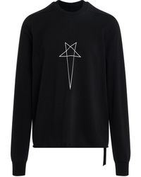 Rick Owens - 'Pentagram Print Crewneck Sweatshirt, /Milk, 100% Cotton, Size: Small - Lyst