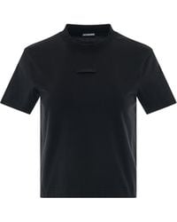 Jacquemus - ' Gros Grain Logo T-Shirt, Short Sleeves, , 100% Cotton, Size: Small - Lyst
