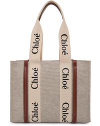 Chloé - Medium Eco Woody Tote Bag With Strap, /, 100% Calf Leather - Lyst