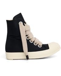 Rick Owens - Jumbo Lace Puffer High Top Sneakers, /Pearl/Milk, 100% Cotton - Lyst