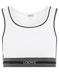 Loewe - Logo Cropped Tank Top, , 100% Cotton - Lyst