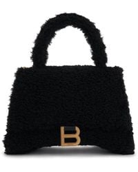 Balenciaga - Furry Hourglass Small Handbag, 100% Polyester - Lyst