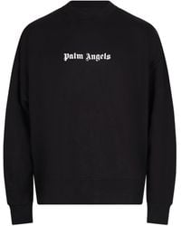 Palm Angels - Classic Logo Printed Sweatshirt, Long Sleeves, , 100% Cotton, Size: Medium - Lyst