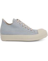 Rick Owens - Shaggy Cotton Suede Low Sneakers, , 100% Cotton - Lyst