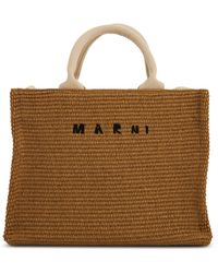 Marni - Raffia Small Tote Bag, , 100% Cotton - Lyst