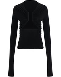 Rick Owens - Long Sleeve Prong Stretch Top - Lyst