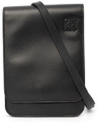 Loewe Gusset Flat Leather Crossbody Bag in Black for Men | Lyst