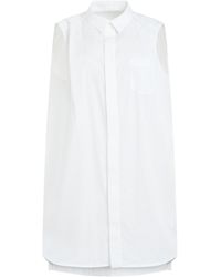 Sacai - Cotton Poplin Shirt Dress, Off, 100% Cotton - Lyst