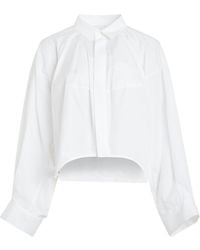 Sacai - Cotton Poplin Balloon Shirt, Long Sleeves, Off, 100% Cotton - Lyst