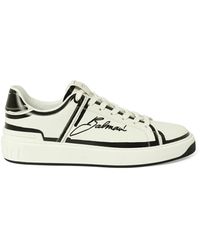Balmain - B-Court-Printed Sneakers, 100% Calfskin - Lyst