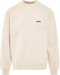 Jacquemus - Gros Grain Logo Sweatshirt, Long Sleeves, , 100% Cotton, Size: Medium - Lyst