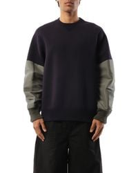 Sacai - X Nylon Twill X Sponge Sweatshirt, 100% Cotton - Lyst