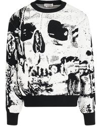 Alexander McQueen - Skull Print Sweatshirt, Long Sleeves, Ivory/, 100% Cotton, Size: Large - Lyst