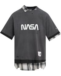 Maison Mihara Yasuhiro - Nasa Logo Triple Layered T-Shirt, Short Sleeves, , 100% Cotton - Lyst