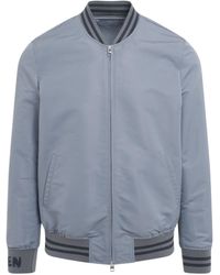 Alexander McQueen - Sporty Rib Bomber Jacket, Long Sleeves, Dove, 100% Polyester - Lyst