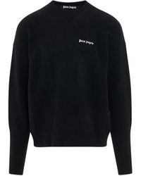 Palm Angels - 'Basic Logo Sweater, Long Sleeves, /, 100% Cashmere, Size: Small - Lyst