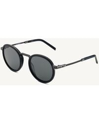 Hublot - Matte Rounded Sunglasses With Solid Smoke Lens - Lyst