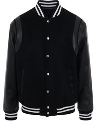 Balmain - Wool & Leather Teddy Jacket, Long Sleeves, , 100% Wool - Lyst