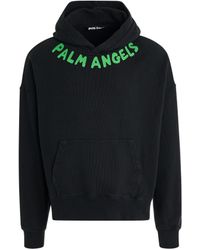 Palm Angels - 'Seasonal Logo Hoodie, Long Sleeves, /, 100% Cotton, Size: Small - Lyst