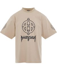 Balenciaga - Metal Bb Logo Medium Fit T-Shirt, Light, 100% Cotton - Lyst