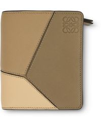 Loewe - Puzzle Compact Zip Wallet, Clay/Butter, 100% Calf Leather - Lyst