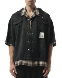 Maison Mihara Yasuhiro - Double Layered Short Sleeves Shirt, 100% Cotton - Lyst