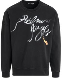 Palm Angels - 'Foggy Pa Sweatshirt, Long Sleeves, /, 100% Cotton, Size: Small - Lyst