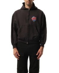 Balenciaga - Planet Earth Zip-Up Hoodie, 100% Cotton, Size: Medium - Lyst