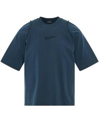 Jacquemus - Camargue Warped Logo T-Shirt, Short Sleeves, Dark, 100% Cotton, Size: Large - Lyst