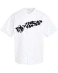 Off-White c/o Virgil Abloh - Off- Baseball Cotton Short-Sleeve Shirt, /, 100% Cotton, Size: Medium - Lyst