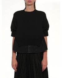 Sacai - Denim X Knit Pullover - Lyst