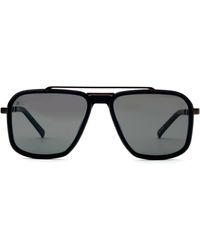 Hublot - Matte Squared Sunglasses With Gradient Smoke Lens - Lyst