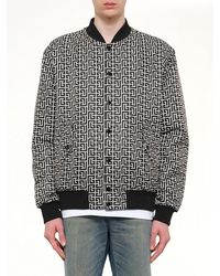 Balmain - Monogram Nylon/Satin Reversible Bomber - Lyst