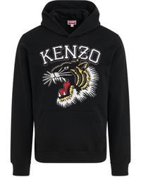 KENZO - Tiger Varsity Slim Hoodie, Long Sleeves, , 100% Cotton, Size: Medium - Lyst
