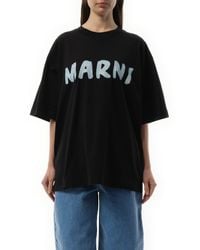 Marni - Printed Logo Cotton T-Shirt - Lyst