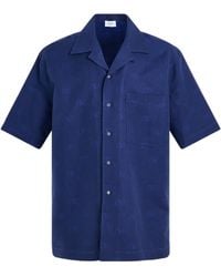 Off-White c/o Virgil Abloh - Off- Linen Jacquard Holiday Shirt, Short Sleeves, , 100% Cotton, Size: Medium - Lyst