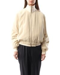 Helmut Lang - Silk Zip Bomber Jacket, Long Sleeves, 100% Silk, Size: Small - Lyst