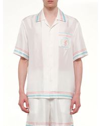 CASABLANCA - Dance Joy Cuban Collar Ss Shirt - Lyst