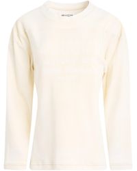 Maison Margiela - 'Rib Cotton Logo Sweatshirt, Long Sleeves, Off, 100% Cotton, Size: Small - Lyst