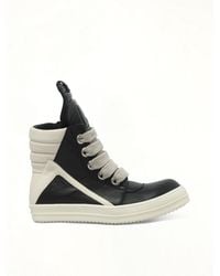 Rick Owens - Jumbolace Geobasket Sneakers, 100% Calf Leather - Lyst