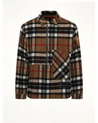 we11done - Check Anorak Wool Shirt - Lyst