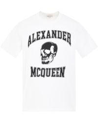Alexander McQueen - Varsity Logo T-Shirt, Short Sleeves, /, 100% Cotton - Lyst