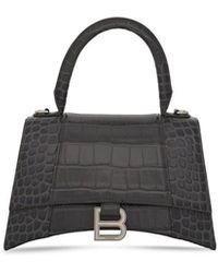 Balenciaga - Hourglass Small Croco Embossed Bag, 100% Leather - Lyst