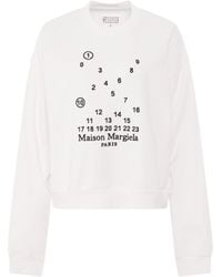 Maison Margiela - 'Scattered Numeric Logo Sweatshirt, Round Neck, Long Sleeves, , 100% Cotton, Size: Small - Lyst