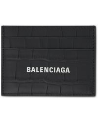 Balenciaga - Croco Calf Leather Cash Card Holder, /, 100% Calfskin - Lyst