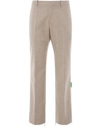 Off-White c/o Virgil Abloh - Off- Tag Wool Slim Zip Pants, , 100% Cashmere - Lyst