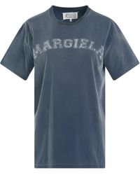 Maison Margiela - 'Faded Logo Relaxed Fit T-Shirt, Round Neck, Short Sleeves, , 100% Cotton, Size: Small - Lyst