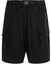 Y-3 - Wash Twill Shorts, , Size: Medium - Lyst