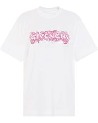 Givenchy - 4G Embroidered Logo Classic Fit T-Shirt, Round Neck, Short Sleeves, 100% Cotton, Size: Small - Lyst