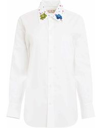 Marni - Sequined Collar Cotton Shirt, Long Sleeves, 100% Cotton - Lyst